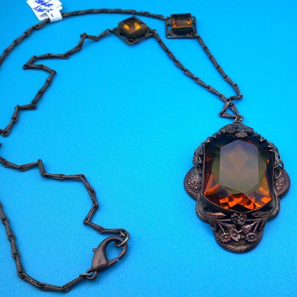 Gold Bronze Rootbeer Color Citrine Necklace